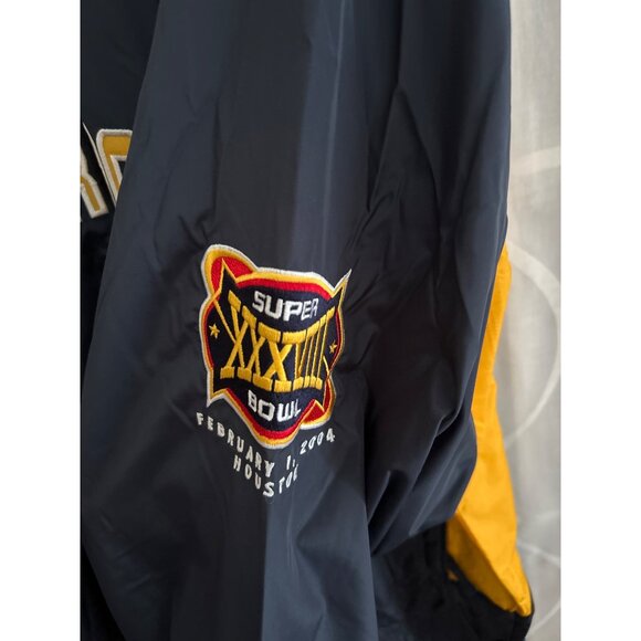 Vintage Reebok NFL Super Bowl XXXVIII Pullover Jacket XL Team Apparel On Field - Picture 2 of 7